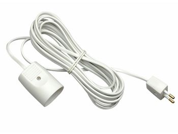 Forlængerledning - DK u. jord, m. blindhul, Hvid (5m)