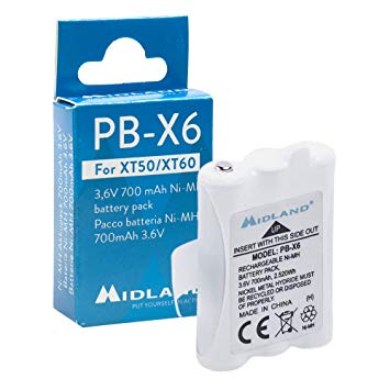 NiMH batterimodul til Midland XT50 / XT60 (PB-X6)
