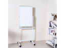 Magnetisk whiteboard - 2-sidet, alu.ramme, hjul (60 x 90cm)