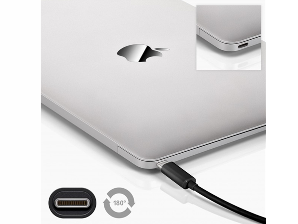 USB 3.1 SuperSpeed kabel - 2 x USB-C han (3A), Sort (2m)