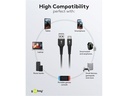 USB-C™ til USB-A Supersoft PD Tekstilkabel, 3A, Sort (3m)