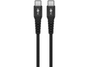 USB-C™ til USB-C™ Supersoft PD Tekstilkabel, 3A, Sort (0,5m)