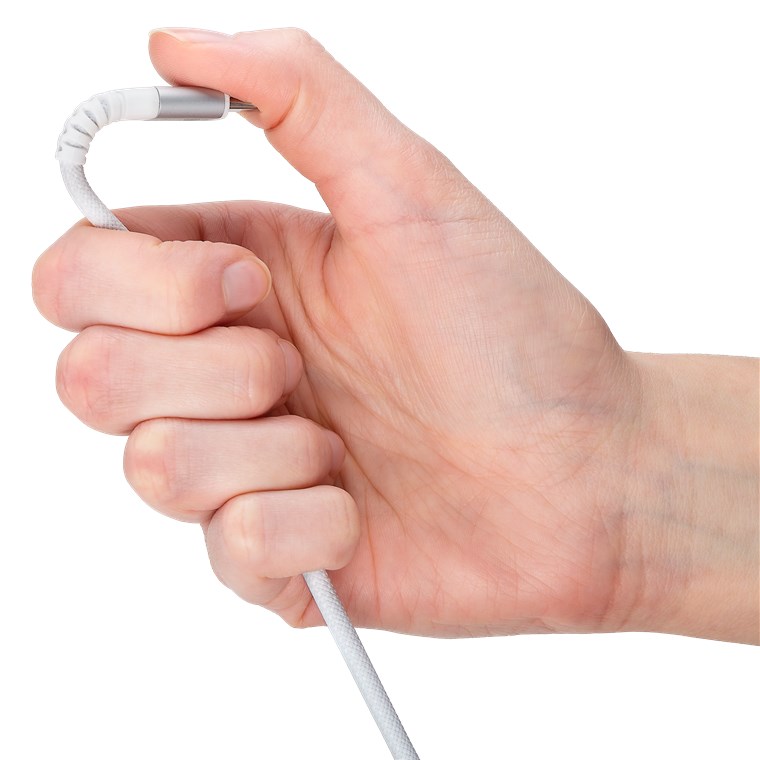 USB-C™ til USB-C™ Supersoft PD Tekstilkabel, 3A, Hvid (0,5m)