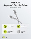 USB-C™ til USB-C™ Supersoft PD Tekstilkabel, 3A, Hvid (2m)