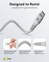 USB-C™ til USB-C™ Supersoft PD Tekstilkabel, 3A, Hvid (2m)