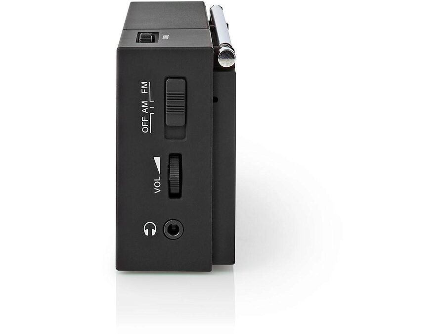 Bærbar FM-radio - AM/FM, Batteri, Analog, Sort