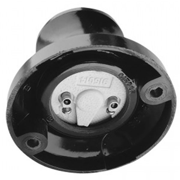 Vinklet E27 væg/loftfatning max 75W - sort