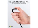 USB-C™ til USB-A Supersoft PD Tekstilkabel, 3A, Sort (2m)