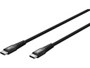 USB-C™ til USB-C™ Supersoft PD Tekstilkabel, 3A, Sort (2m)