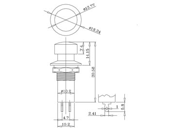 Trykkontakt - 1P OFF-ON 3A/125V, Sort
