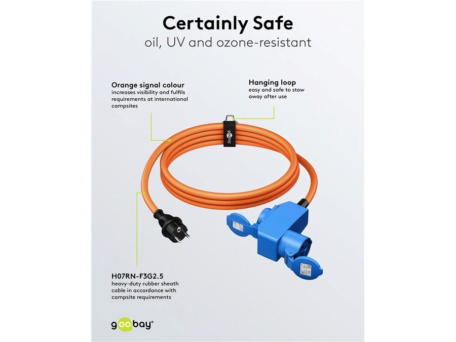 CEE adapter - CEE 7/7 E/F han til CEE 3P hun + 1xJord (1,5m)