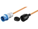 CEE camping adapter - CEE 7/3 F hun til 3P CEE han (5m)