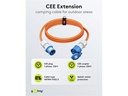 CEE forlængerkabel - CEE 3P hun til CEE 3P han (10m)