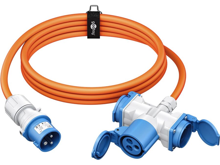 CEE adapter - CEE 3P han til CEE 3P hun + 2 x Jord (1,5m)