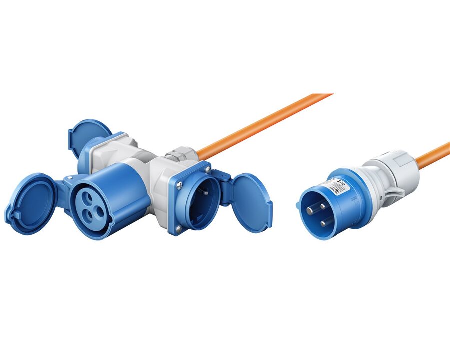 CEE adapter - CEE 3P han til CEE 3P hun + 2 x Jord (5m)