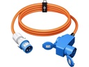 CEE adapter - CEE 3P han til CEE 3P hun + 1 x Jord (1,5m)