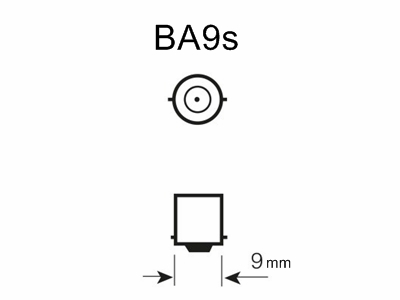 Dværglampe - 12V / 185mA / 2.2W, BA9s sokkel (Ø11x24mm)