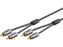 Stereo RCA(Phono) kabel, tekstilkappe (1m)