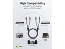 Stereo RCA(Phono) kabel, tekstilkappe (1m)