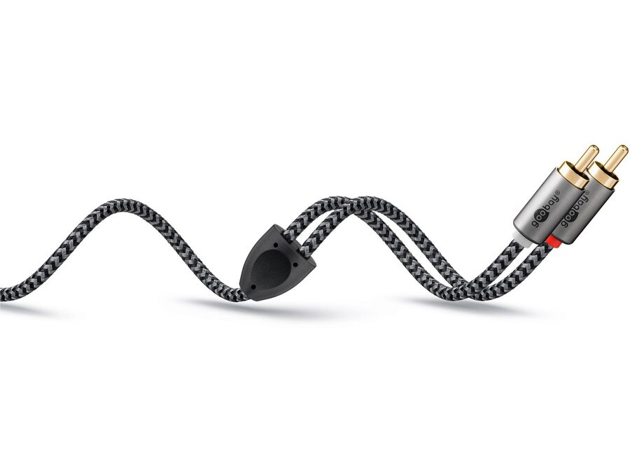 Stereo RCA(Phono) kabel, tekstilkappe (1m)