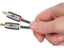 Stereo RCA(Phono) kabel, tekstilkappe (1m)