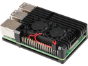 Raspberry Pi 3B/3B+ Alu. Armor Case w. active cooling, Black