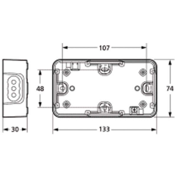 LK Opus 74 underlag 1½ modul vandret - antracit