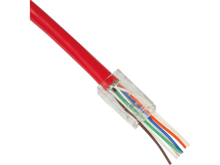 RJ45 modularstik, CAT6 UTP, Pass Through (10 stk.)