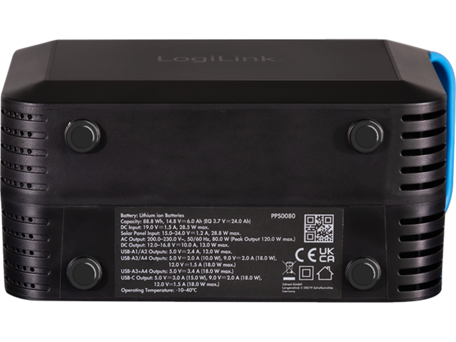 Bærbar power station - 80W, 5xUSB, 1xCEE7/4
