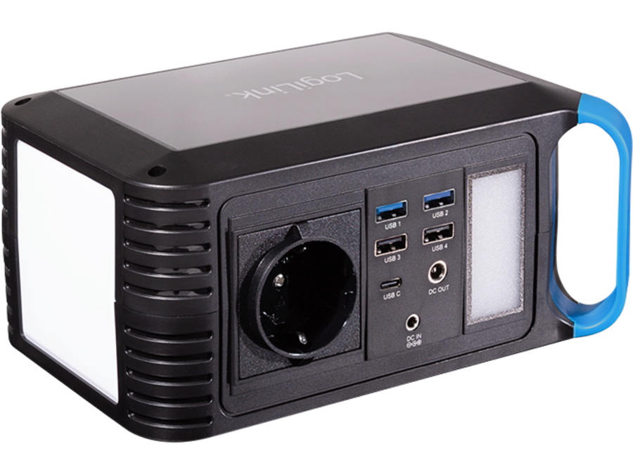 Bærbar power station - 200W, 5xUSB, 1xCEE7/4
