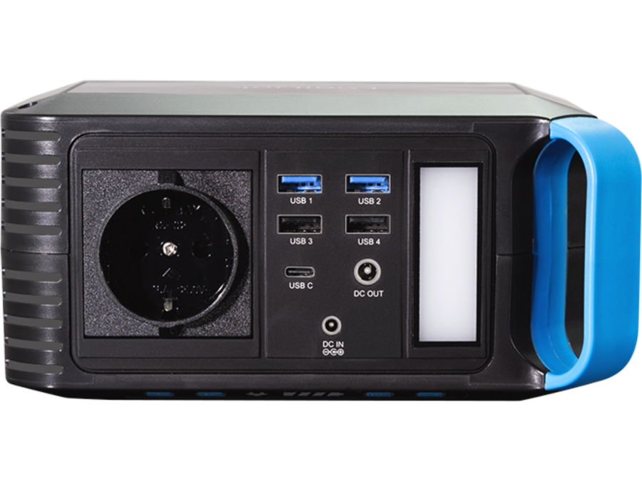 Bærbar power station - 200W, 5xUSB, 1xCEE7/4