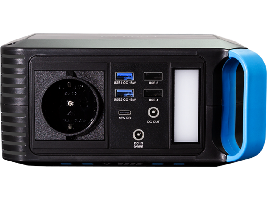 Bærbar power station - 300W, 5xUSB, 1xCEE7/4