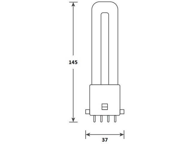 LED PL kompaktrør -  4.5W (9W), 2G7, AC (830)