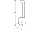 LED PL kompaktrør -  4.5W (9W), 2G7, AC (830)