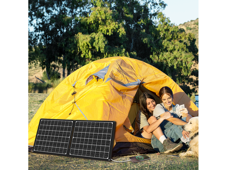 Foldbar solpanel med USB+DC-udgang - 30W (IP65)