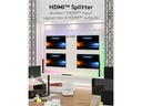 HDMI 2.0 splitter - 1 ind til 4 ud, 4K/60Hz, HDCP