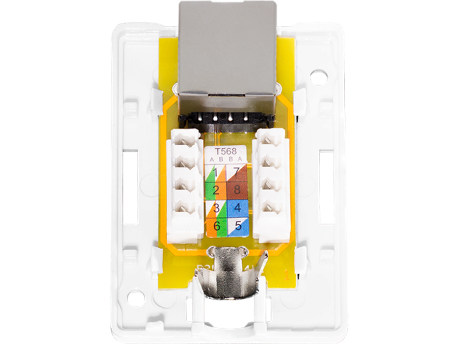 Cat.6A udtag til vægmontage - 1 x RJ45 hun, uskærmet
