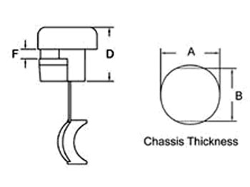 Trækaflastning til rund Ø5,8-6,8mm kabel (kabinet 1,8-2,5mm)
