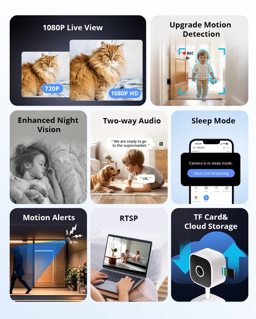 WiFi AI slim overvågningskamera (2nd gen.) - 1080p