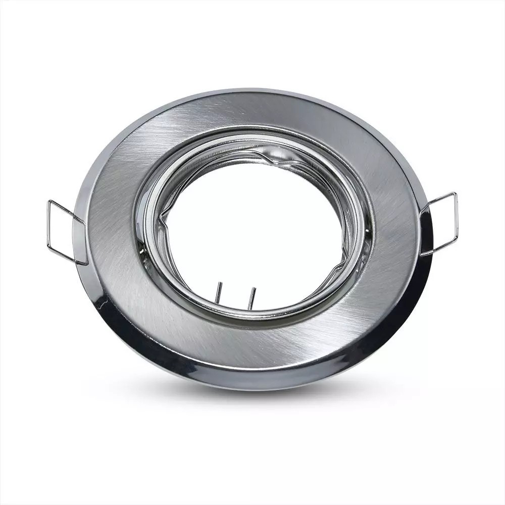 Downlight kit uden lyskilde - Hul: Ø7 cm, Mål: Ø9,3 cm, Børstet stål, Vælg MR16 eller GU10 fatning