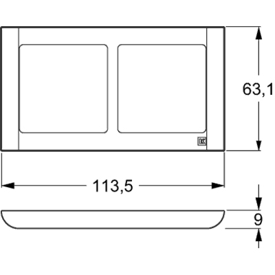 LK Fuga ramme SOFT 63 2x1m vandret - hvid