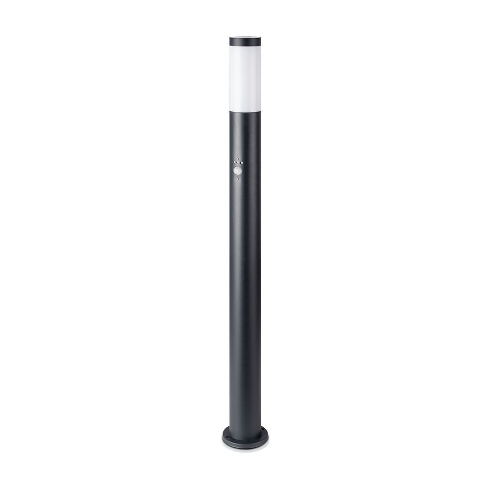 V-Tac udendørs havelampe - 110 cm, IP44, PIR sensor, E27 fatning, uden lyskilde