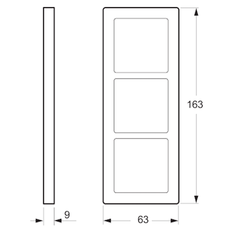 LK Fuga ramme BASE 63 3x1m - lysegrå
