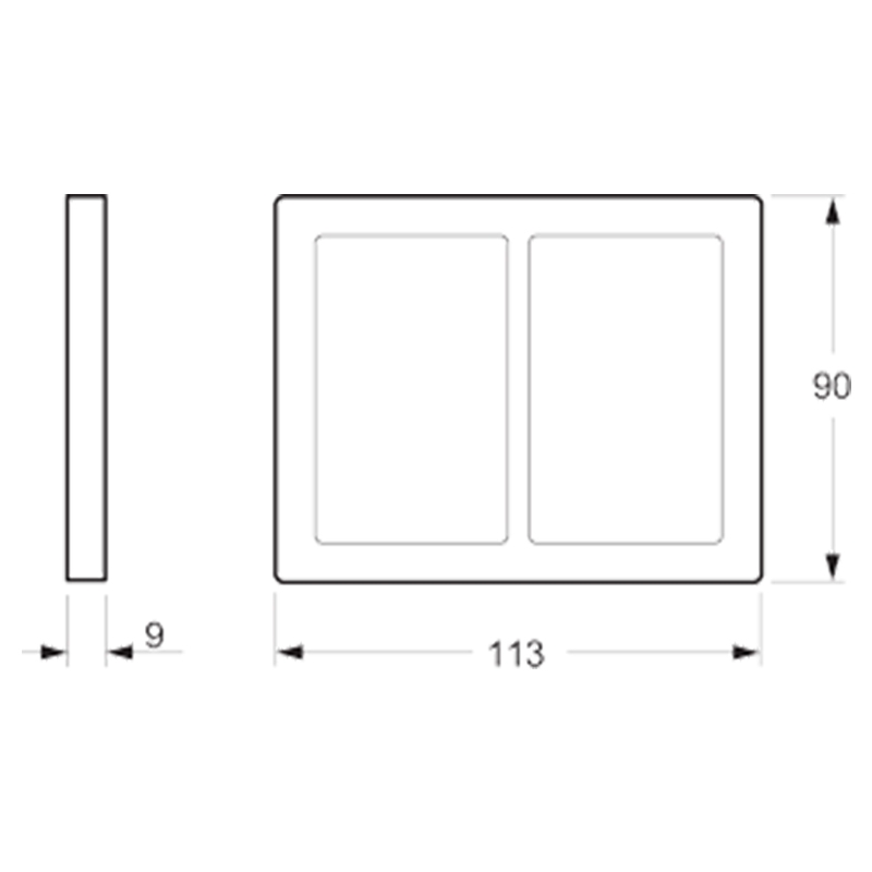 LK Fuga ramme BASE 63 2x1½m - lysegrå
