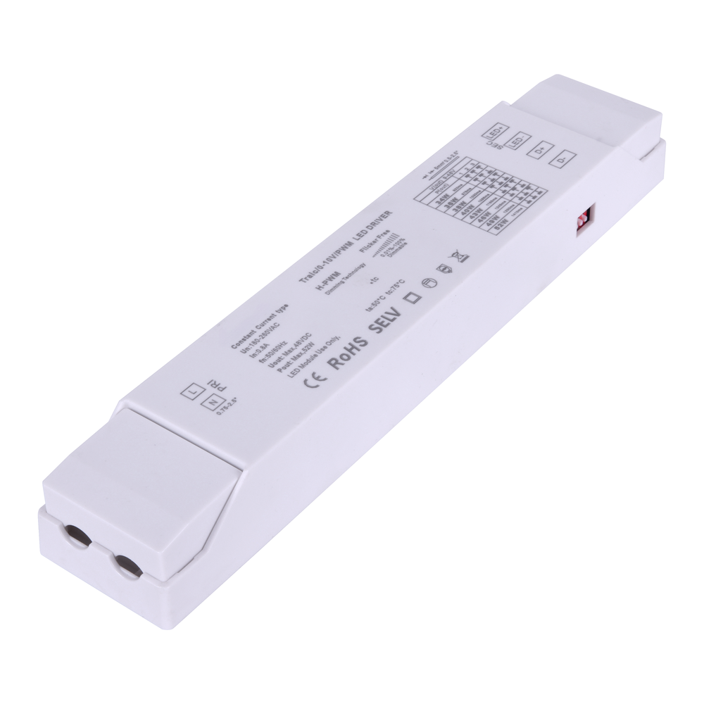 52W Triac dæmpbar LED panel driver - 9-48V, 700-1080mA, Triac + 0-10V, flicker fri