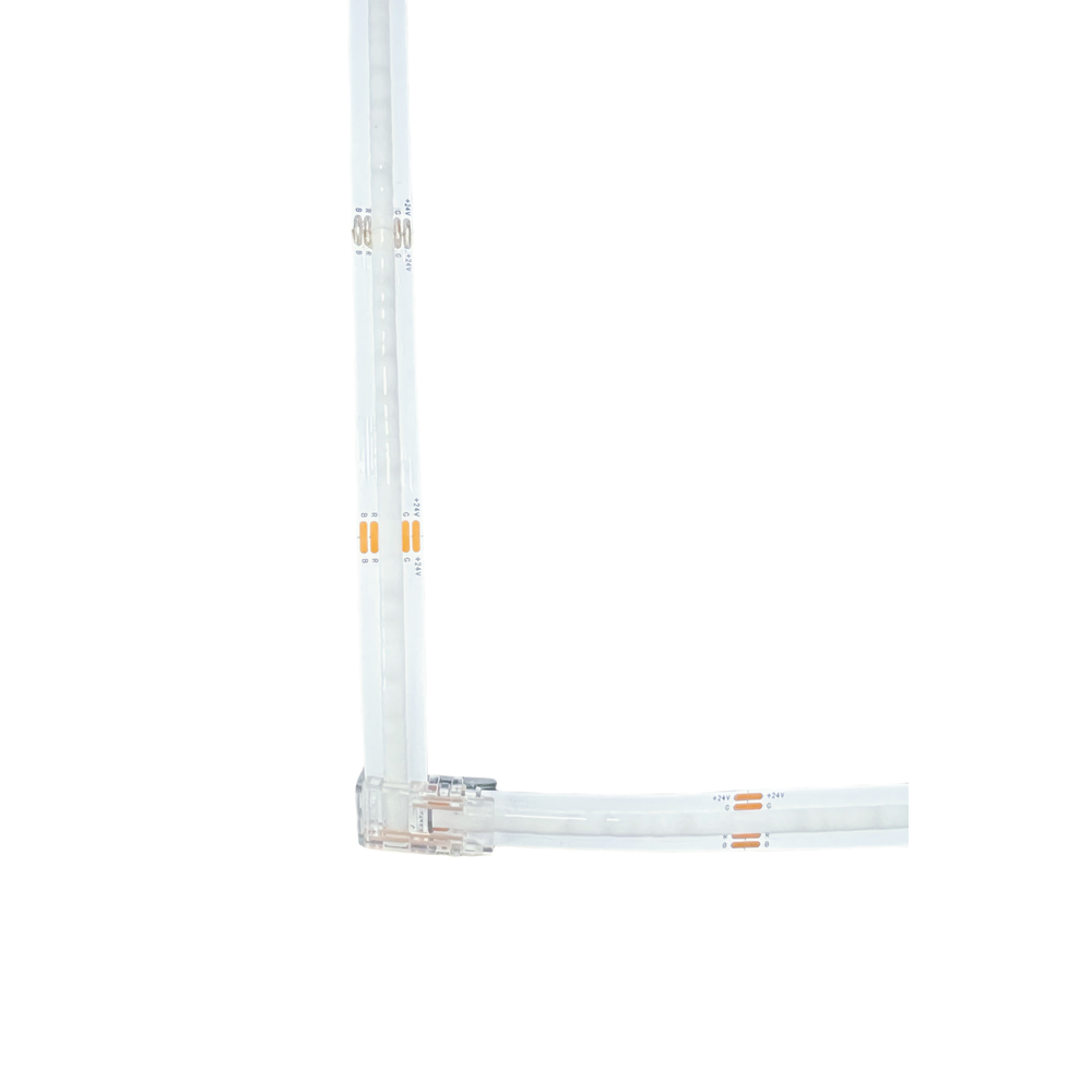 L/T-mellemled til LED strips - 10mm bred, 12V / 24V, RGB COB - Passer til 12V-24V strømforsyning