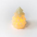 LED Juletræ lys med blinkende flammeeffekt - Hvid stearin - H9cm, Ø6,5cm