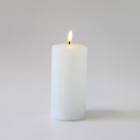 LED Bloklys med smelte-look og flammeeffekt, inkl. fjernbetjening og timer, 15 cm høj, Ø7,5 cm, ægte stearin