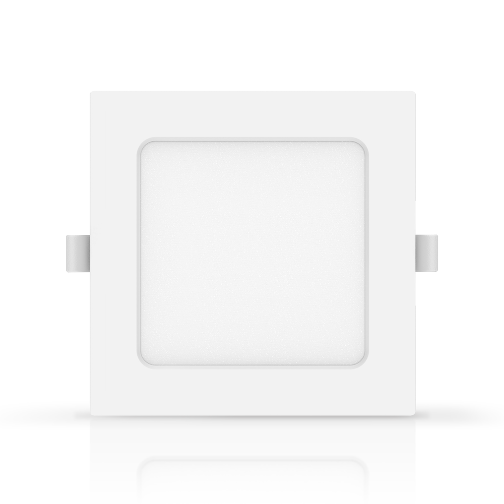 LED E6 - 6W Kvadratisk Bagbelyst Indbygningsspot, 3000K (Udskæringsstørrelse: 95mm-105mm) - Indbygget