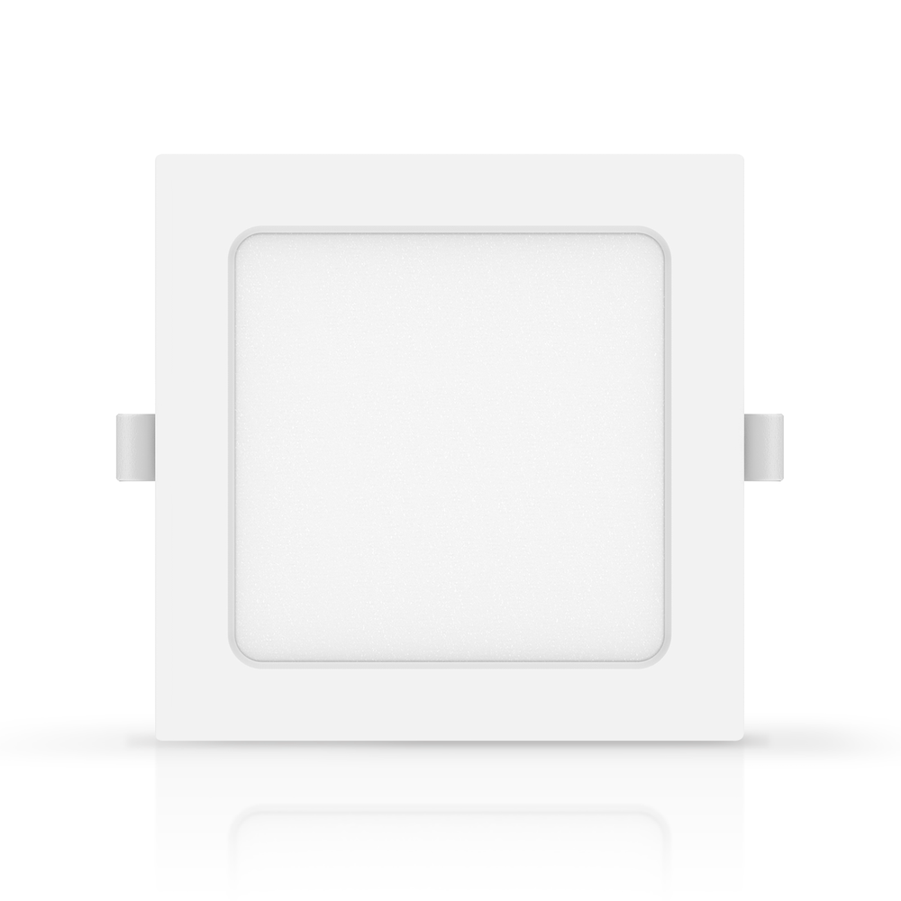 LED E6 Bagbelyst Indbygningsspot, 9W, 3000K, Kvadratisk – Påført Montering (Udskæringsmål: 115-125mm)